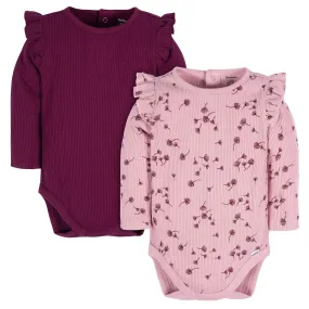 2-Pack Baby Girls Dandelions Long Sleeve Onesies® Bodysuits 2-Pack Baby Girls Dandelions Long Sleeve Onesies® Bodysuits