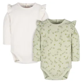 2-Pack Baby Girls Flower Toss Long Sleeve Onesies® Bodysuits 2-Pack Baby Girls Flower Toss Long Sleeve Onesies® Bodysuits