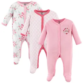 3-Pack Baby Girls' Pink Floral Sleep and Plays 33519 3-Pack Baby Girls' Pink Floral Sleep and Plays 33519