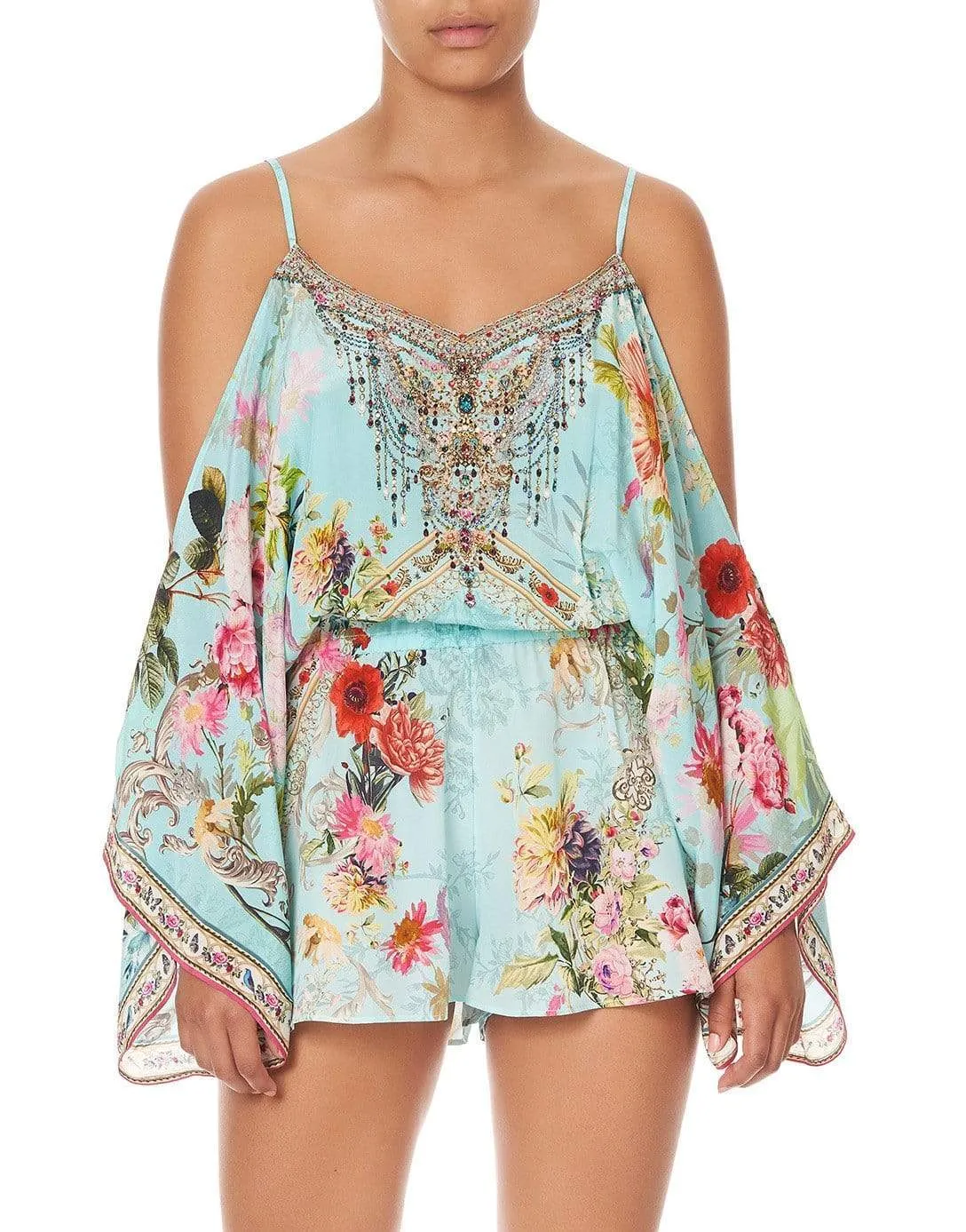 A Royal Stitch Up Drop Shoulder Playsuit