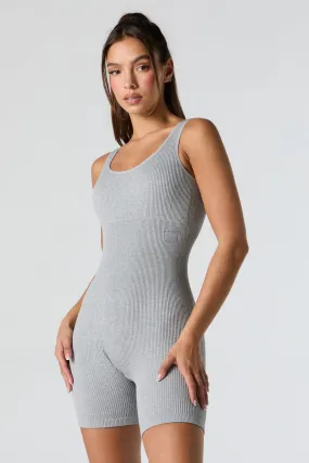 Active Seamless Ribbed Scoop Neck Romper Active Seamless Ribbed Scoop Neck Romper