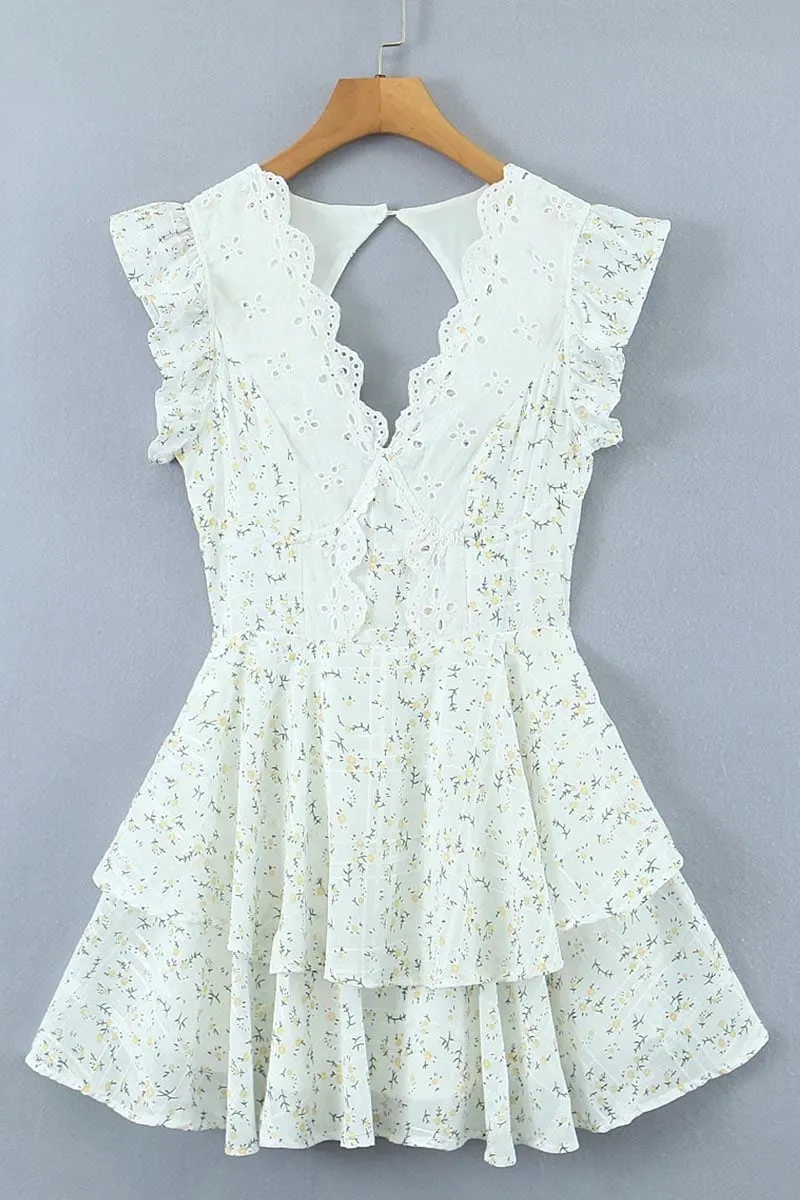 Adorable Radiance Ditsy Trendy Floral Mini Dress