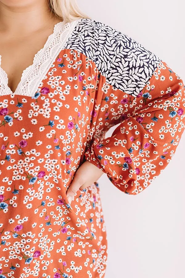 Afternoon Tea Time Floral Shift Top Curves