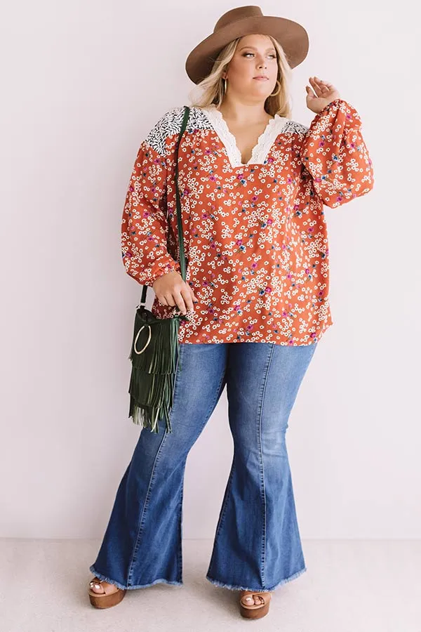 Afternoon Tea Time Floral Shift Top Curves