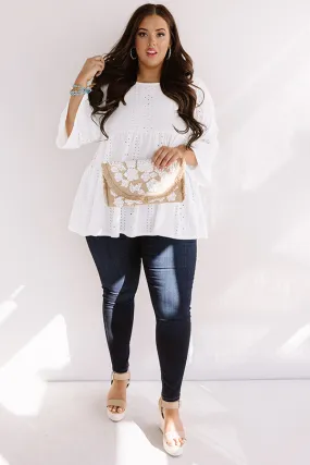 Amalfi Mood Eyelet Shift Top In White Curves Amalfi Mood Eyelet Shift Top In White Curves