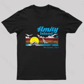 Amity Island Vintage Nerd T-Shirt Amity Island Vintage Nerd T-Shirt
