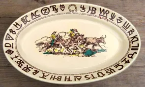 At The Ranch Cowboys & Brands Oval Serving Platter At The Ranch Cowboys & Brands Oval Serving Platter