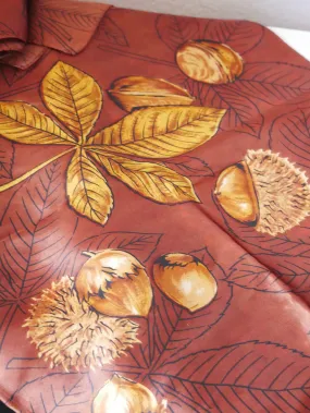 Autumn Conker Print True Vintage Scarf🍁 Autumn Conker Print True Vintage Scarf🍁
