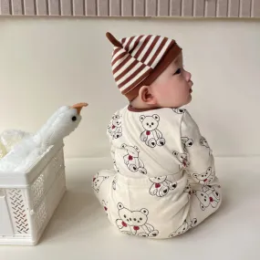 Autumn Printed Long-sleeved Cute Bear Bottoming Shirt Set Baby Clothes Wholesale Autumn Printed Long-sleeved Cute Bear Bottoming Shirt Set Baby Clothes Wholesale