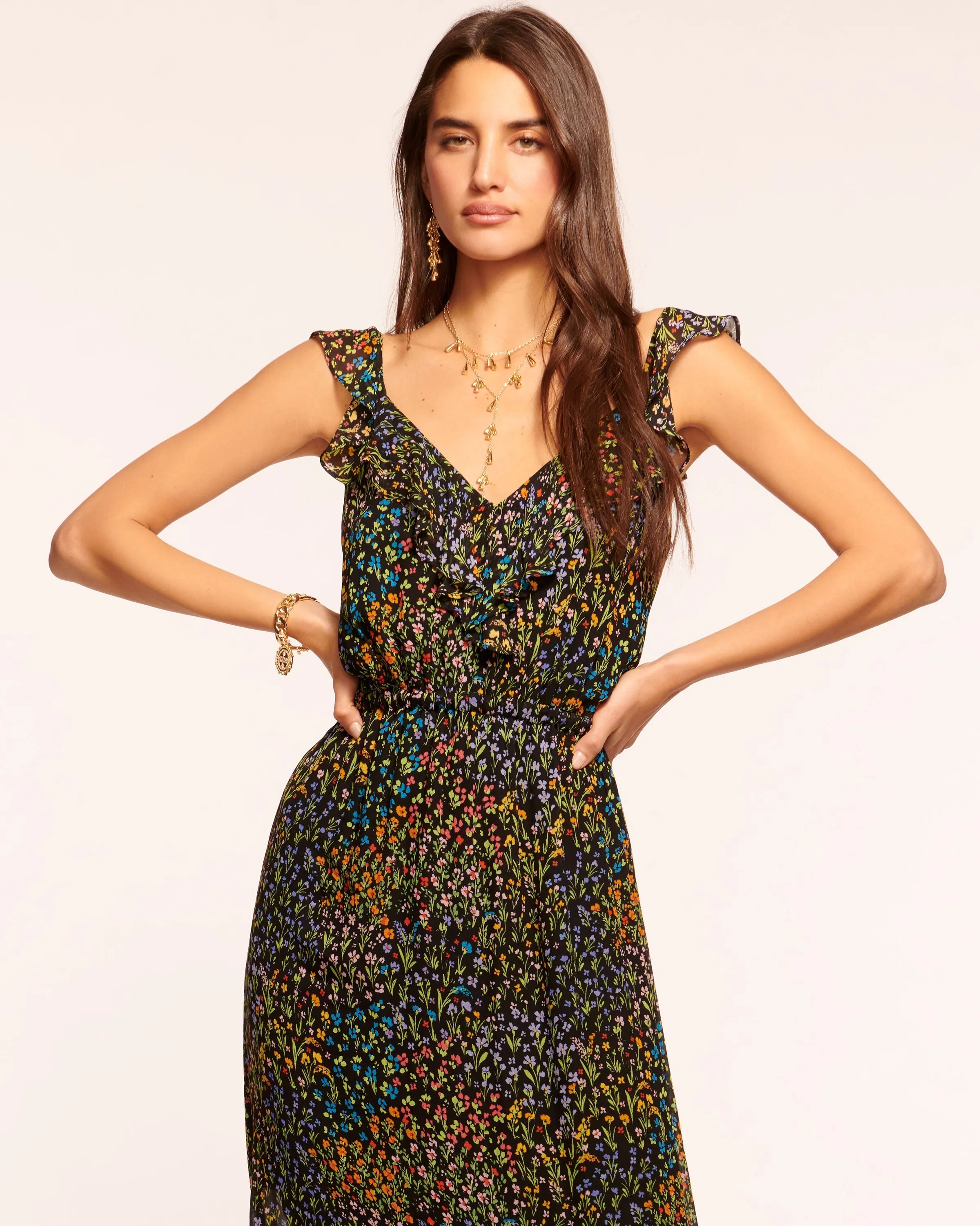 Avayah Ruffle Midi Dress