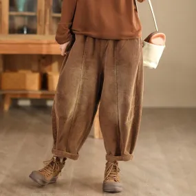 Babakud Women Autumn Vintage Cotton Corduroy Faded Casual Pants Babakud Women Autumn Vintage Cotton Corduroy Faded Casual Pants