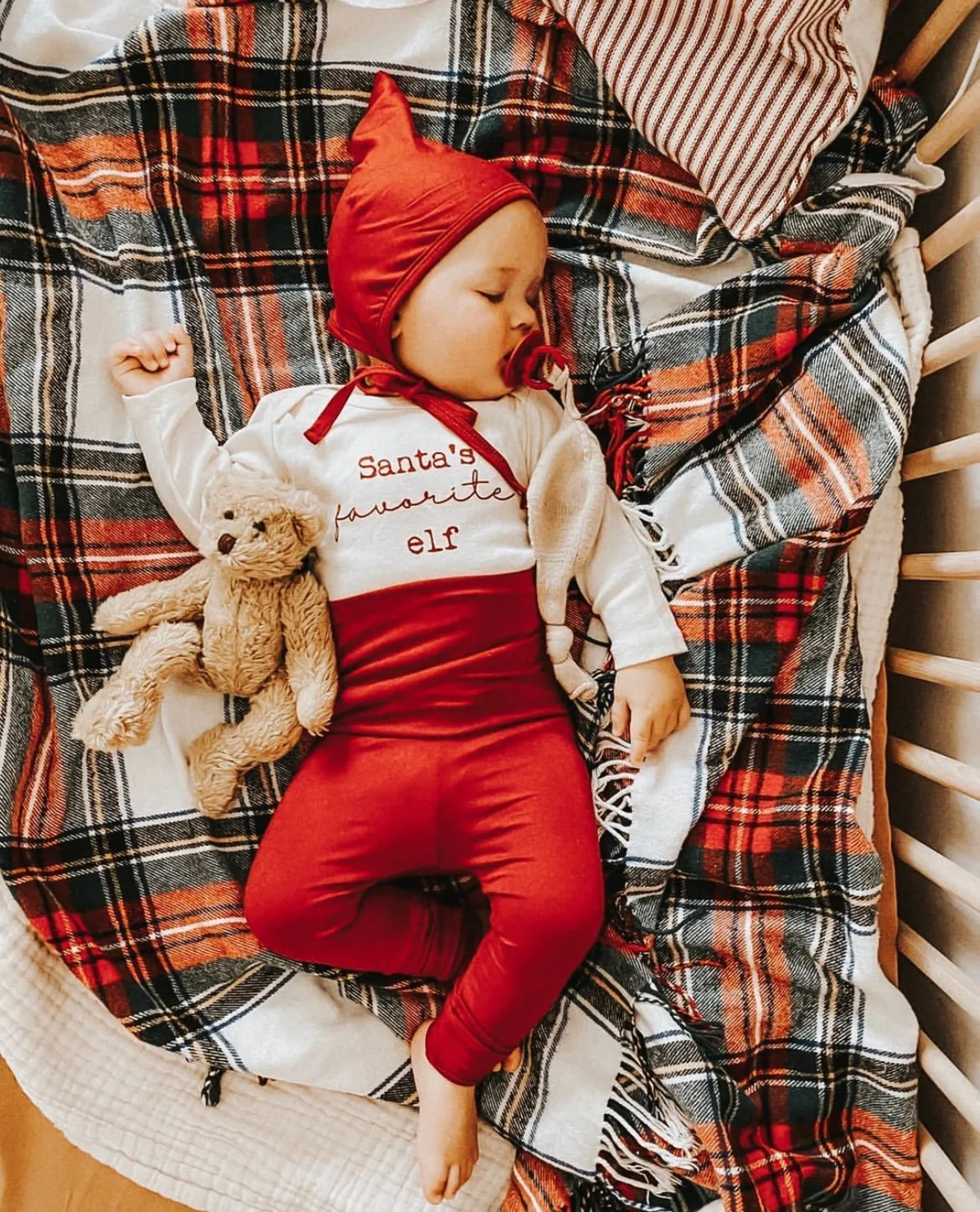 Bamboo Pixie Bonnet - Red