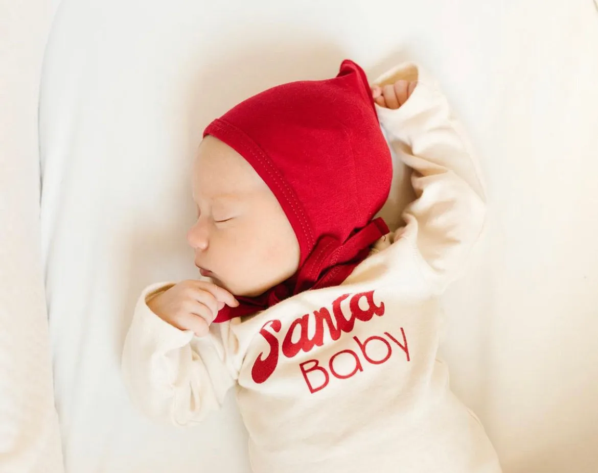 Bamboo Pixie Bonnet - Red