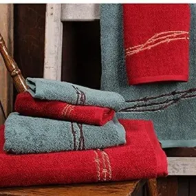 Barbed Wire Embroidered Bathroom Towels Barbed Wire Embroidered Bathroom Towels