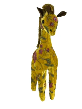 'Bea Giraffe' Hand Embroidered Silk Velvet Animal Decoration 'Bea Giraffe' Hand Embroidered Silk Velvet Animal Decoration