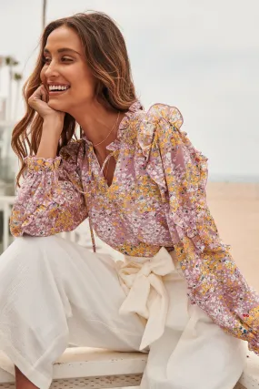 Belljar Floral Balloon Sleeve Blouse Belljar Floral Balloon Sleeve Blouse