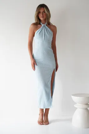 Bernice Ribbed Midaxi Dress | Light Blue Bernice Ribbed Midaxi Dress | Light Blue