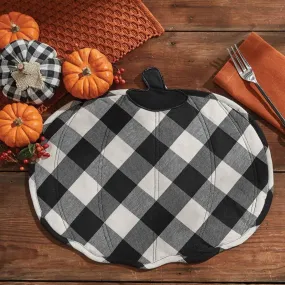 Black & Cream Check Pumpkin Placemat Set Black & Cream Check Pumpkin Placemat Set