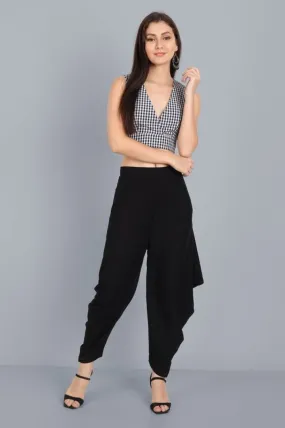 Black and white Check V Neck Blouse Black and white Check V Neck Blouse