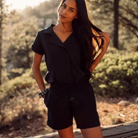 Black Collar Romper Black Collar Romper