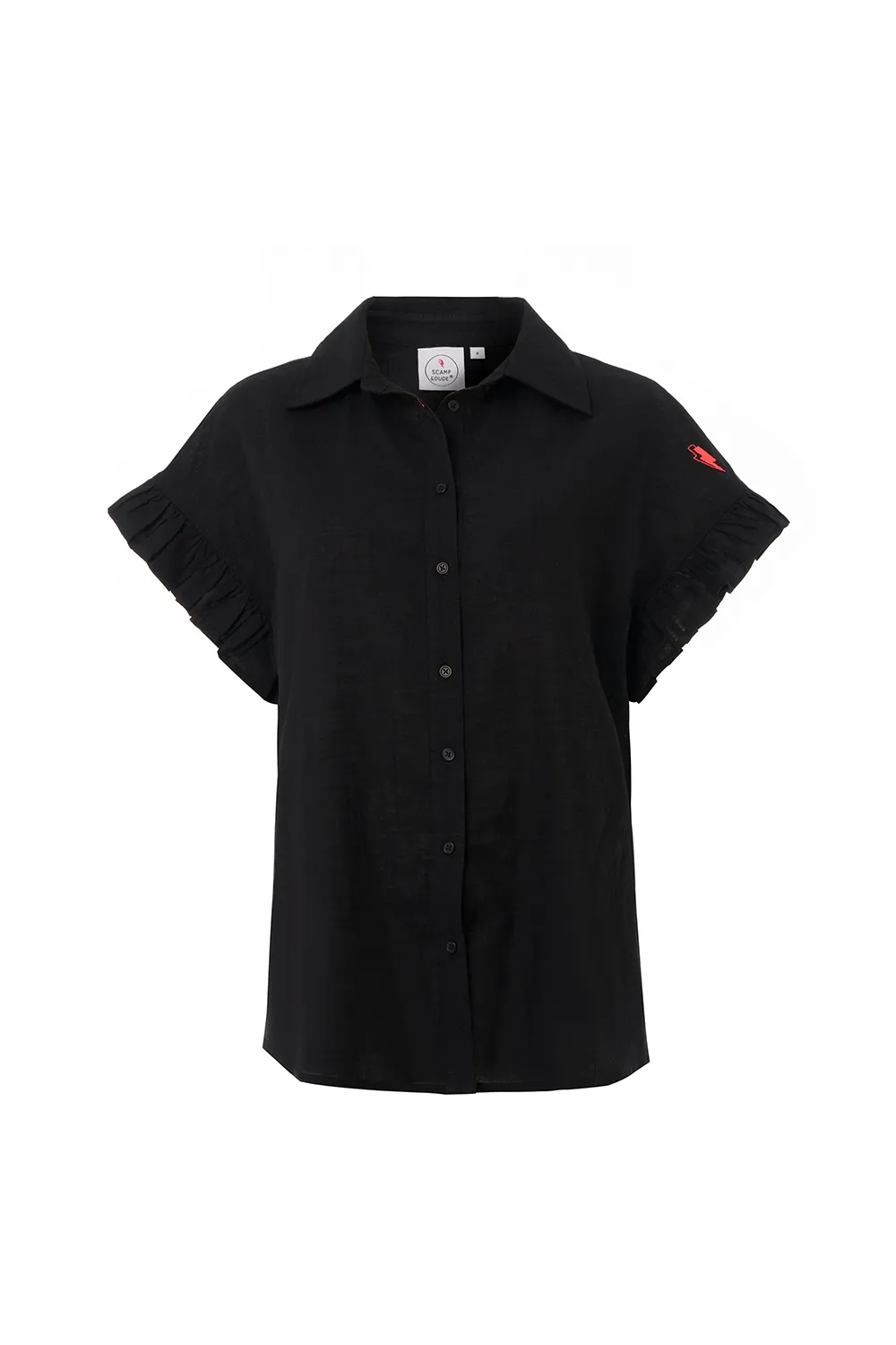 Black Frill Sleeve Shirt