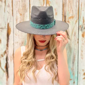 Black Leopard Band Straw Hat Black Leopard Band Straw Hat