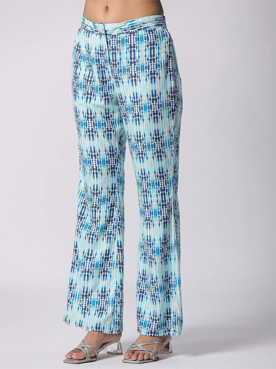 Blue Exotic Shibori Printed Modal Co-ord Set