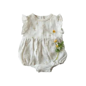 BOHO Linen Floral Romper BOHO Linen Floral Romper