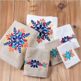Bonita Floral Embroidered Bathroom Towels Bonita Floral Embroidered Bathroom Towels