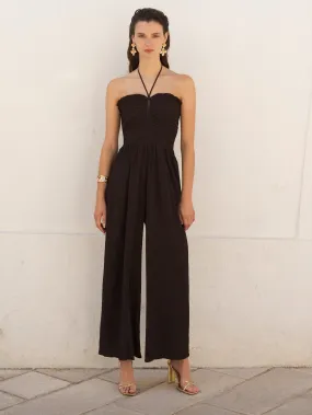 Bonny Pleated Strappy Halterneck Jumpsuit Bonny Pleated Strappy Halterneck Jumpsuit