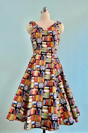 Book Print V-Neck Dress by Eva Rose Book Print V-Neck Dress by Eva Rose