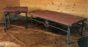 Braided Iron & Stone Western Accent Tables Braided Iron & Stone Western Accent Tables