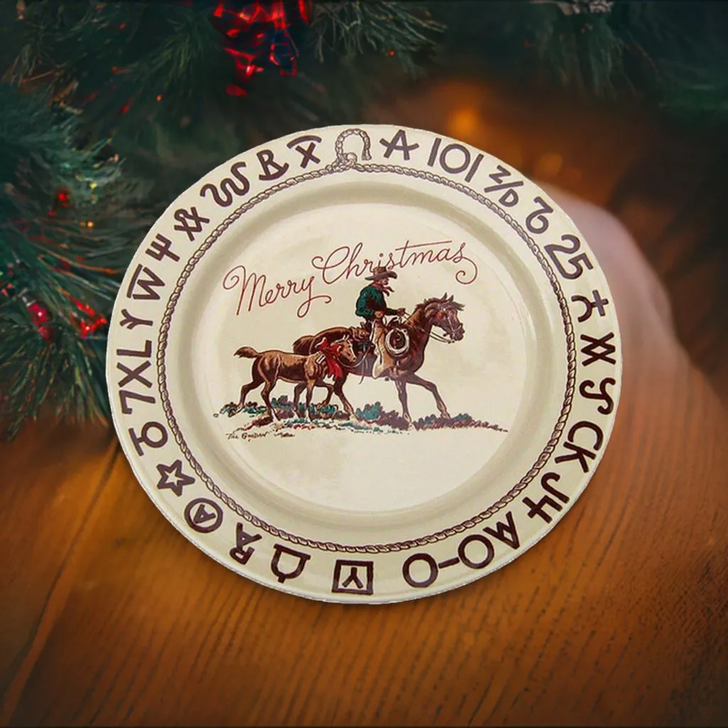 Branded Cowboy Christmas Western Dinner Plate