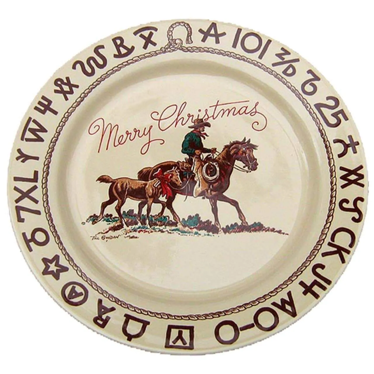 Branded Cowboy Christmas Western Dinner Plate