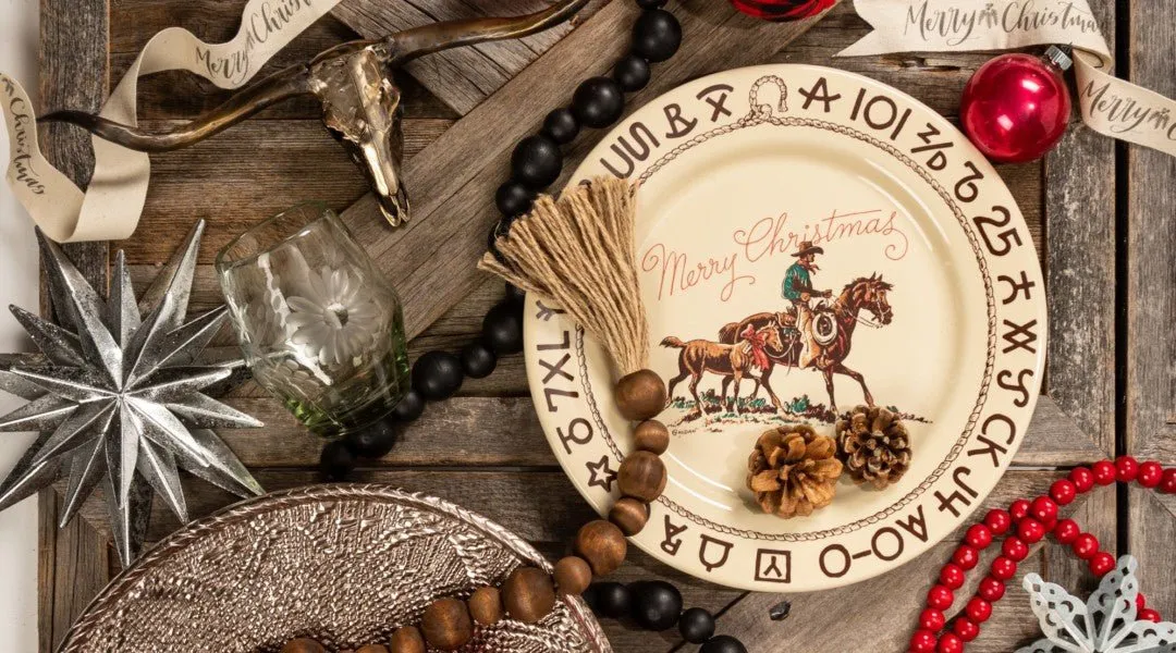 Branded Cowboy Christmas Western Dinner Plate