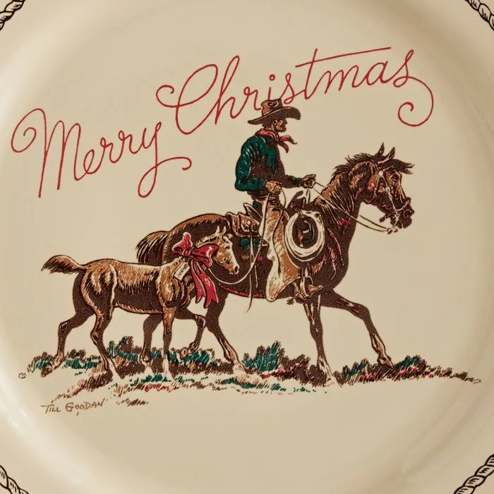 Branded Cowboy Christmas Western Dinner Plate