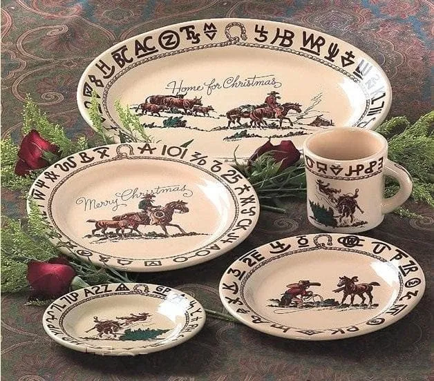 Branded Cowboy Christmas Western Dinner Plate