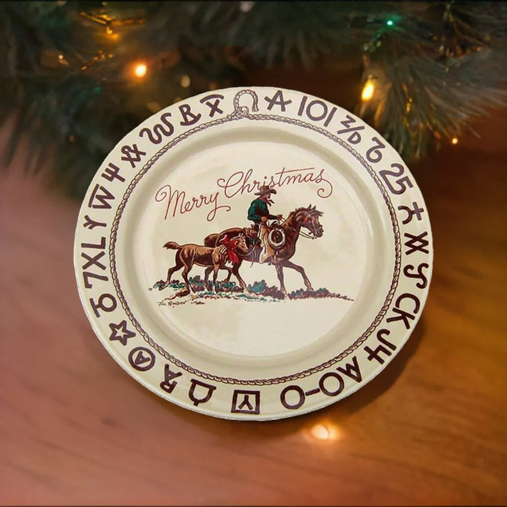 Branded Cowboy Christmas Western Dinner Plate