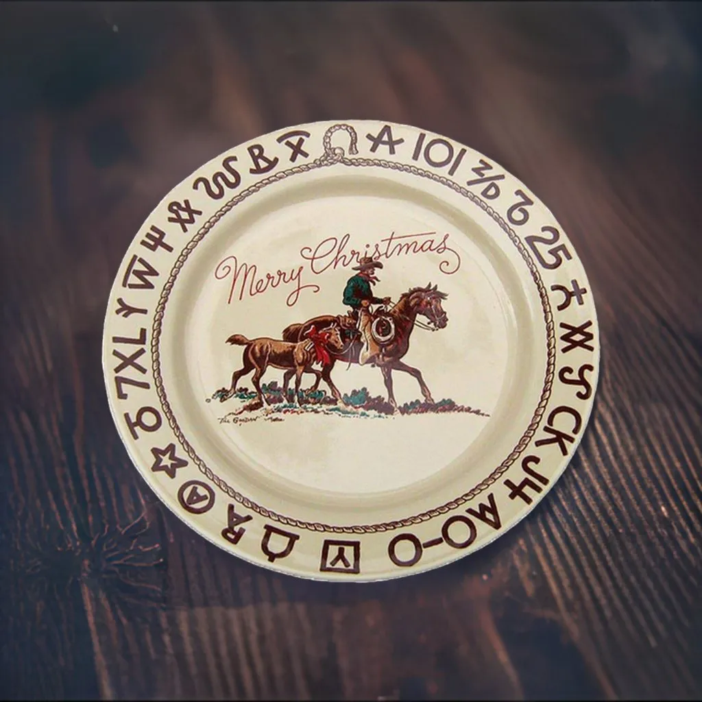 Branded Cowboy Christmas Western Dinner Plate