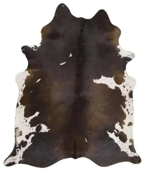 Brazilian Natural Cowhide Rug, Chocolate & White Brazilian Natural Cowhide Rug, Chocolate & White