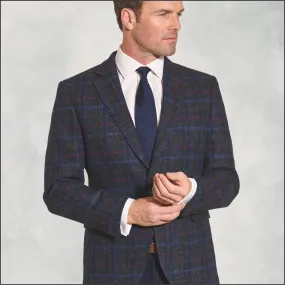 Brook Taverner Inverurie Navy Check Harris Tweed Jacket> Brook Taverner Inverurie Navy Check Harris Tweed Jacket>