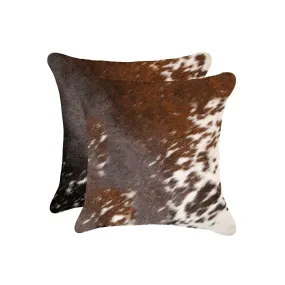 Brown & White Peppered Cowhide Pillow Set Brown & White Peppered Cowhide Pillow Set
