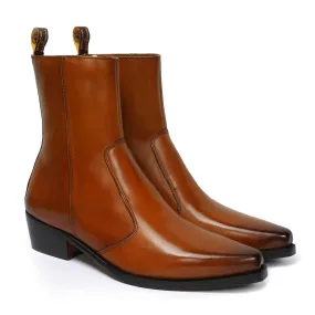 Brush Off Cowboy Boot in Tan Leather Brush Off Cowboy Boot in Tan Leather