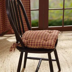 Burgundy Check Chair Pad Burgundy Check Chair Pad