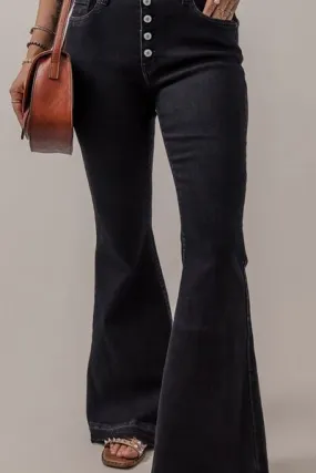Button-Fly Flare Jeans with Pockets Button-Fly Flare Jeans with Pockets