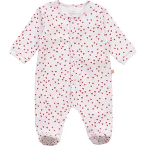 Carrement Beau Baby Front Snap Heart Pattern Footie Carrement Beau Baby Front Snap Heart Pattern Footie