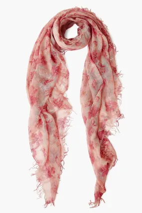 Cashmere and Silk Scarf Mauve French Floral Cashmere and Silk Scarf Mauve French Floral