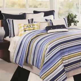 Chambray Stripe Coastal Comforter Set Chambray Stripe Coastal Comforter Set