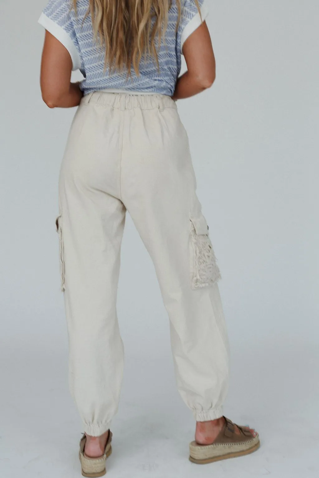 City Sky Distressed Pants - Oat
