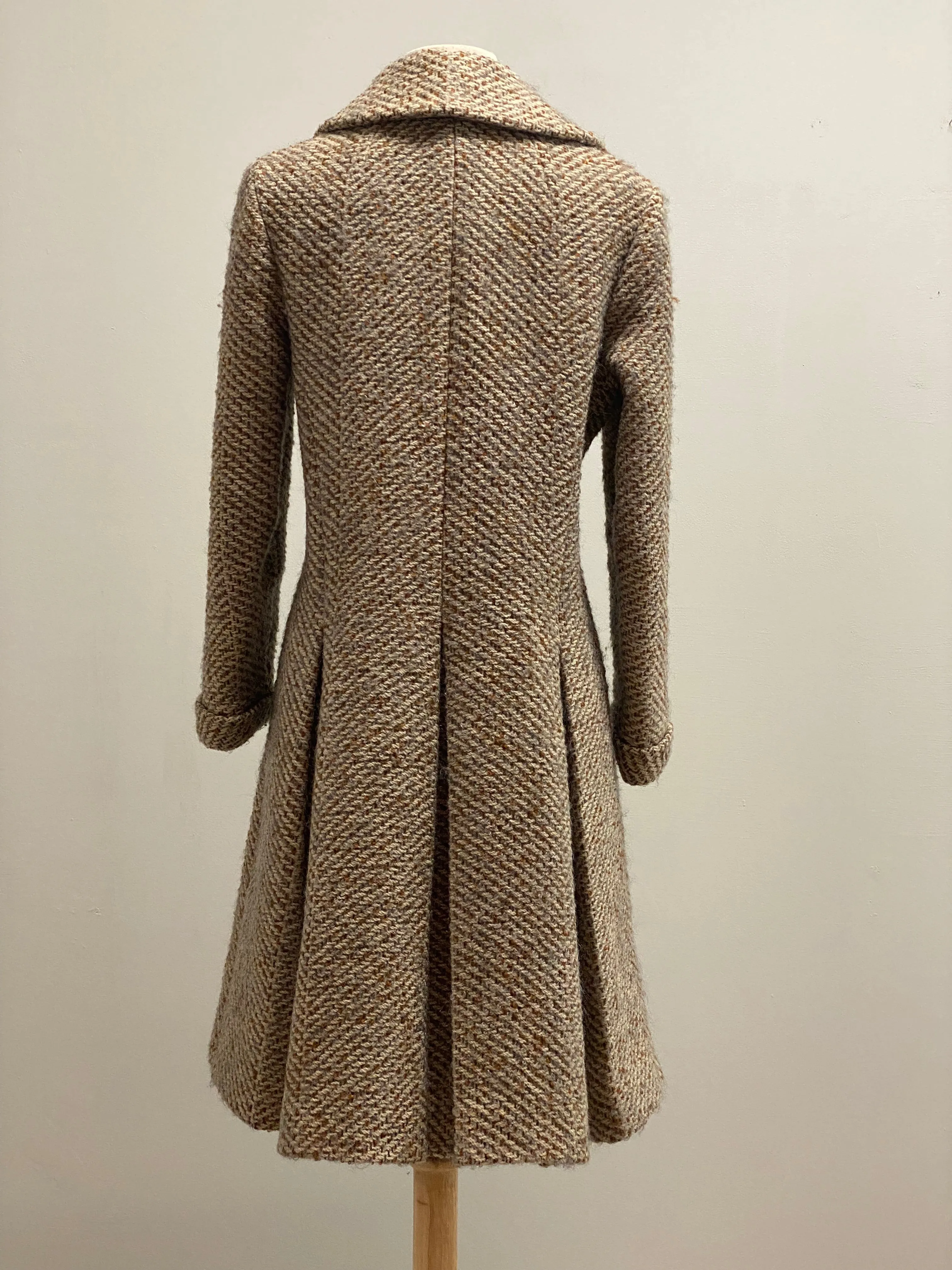 Classic 1960's Autumn Tweed Wool Pea Coat From Charles F. Berg  / Medium